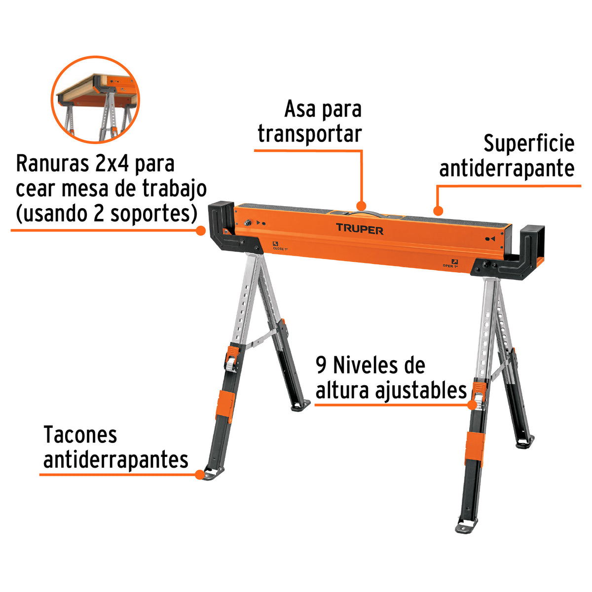 Caballete de trabajo plegable (burro) · vista 2
