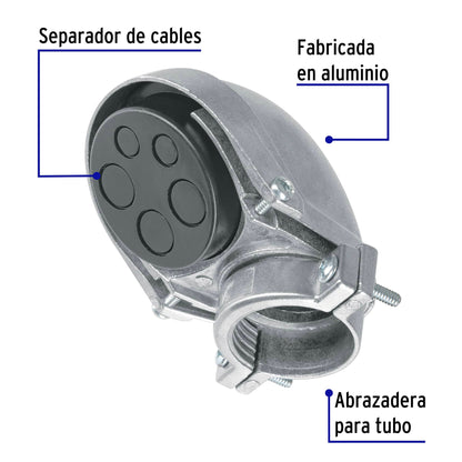 Mufa con abrazadera tubo 1-1/4 pulg