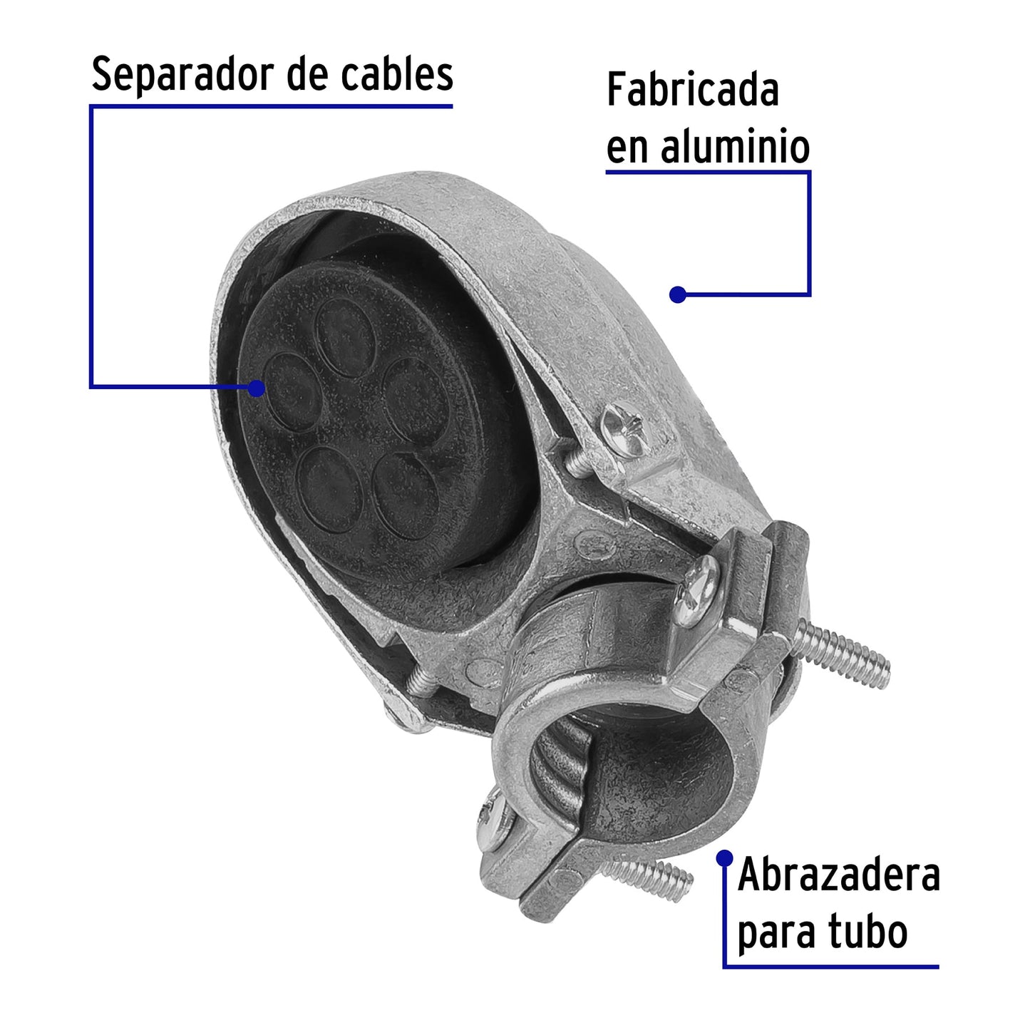 Mufa con abrazadera tubo 3/4 pulg
