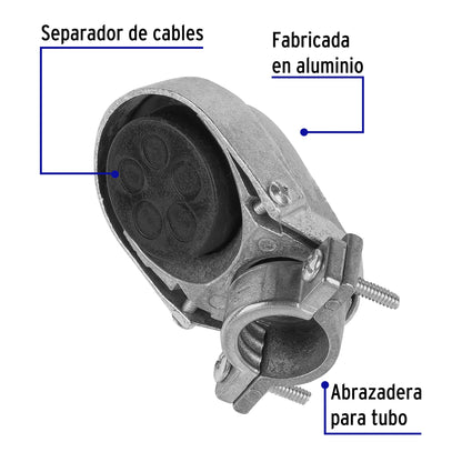 Mufa con abrazadera tubo 3/4 pulg