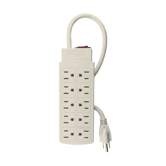 Regleta multicontacto de 10 entradas calibre 14 AWG para uso rudo