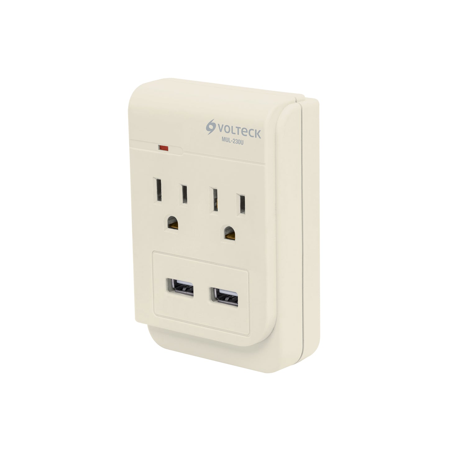 Multicontacto de 4 entradas con 2 puertos USB de 127 V y 15 A con protección de 300 J