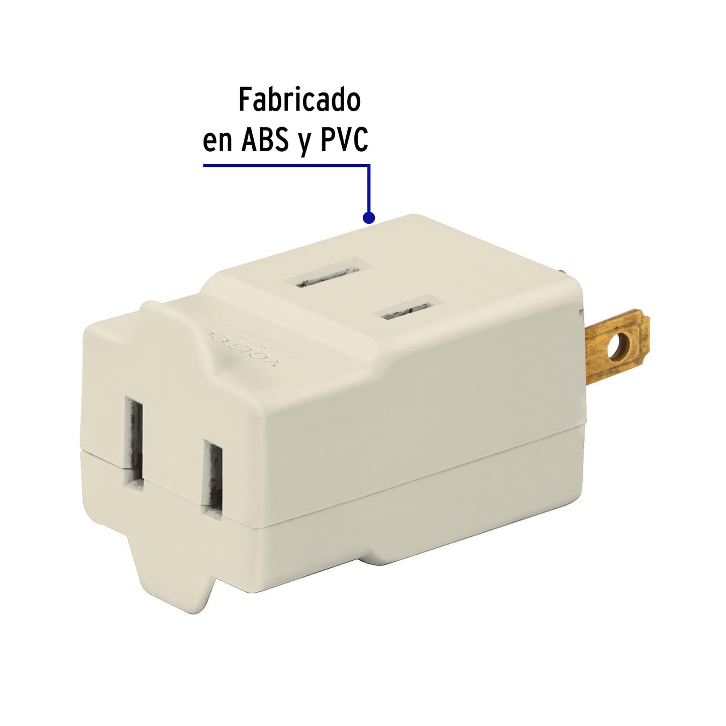 Multicontacto triple tipo cubo de 127 V y 15 A