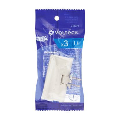 Multicontacto triple tipo bisagra de 127 V y 15 A con cuerpo abatible a 180°