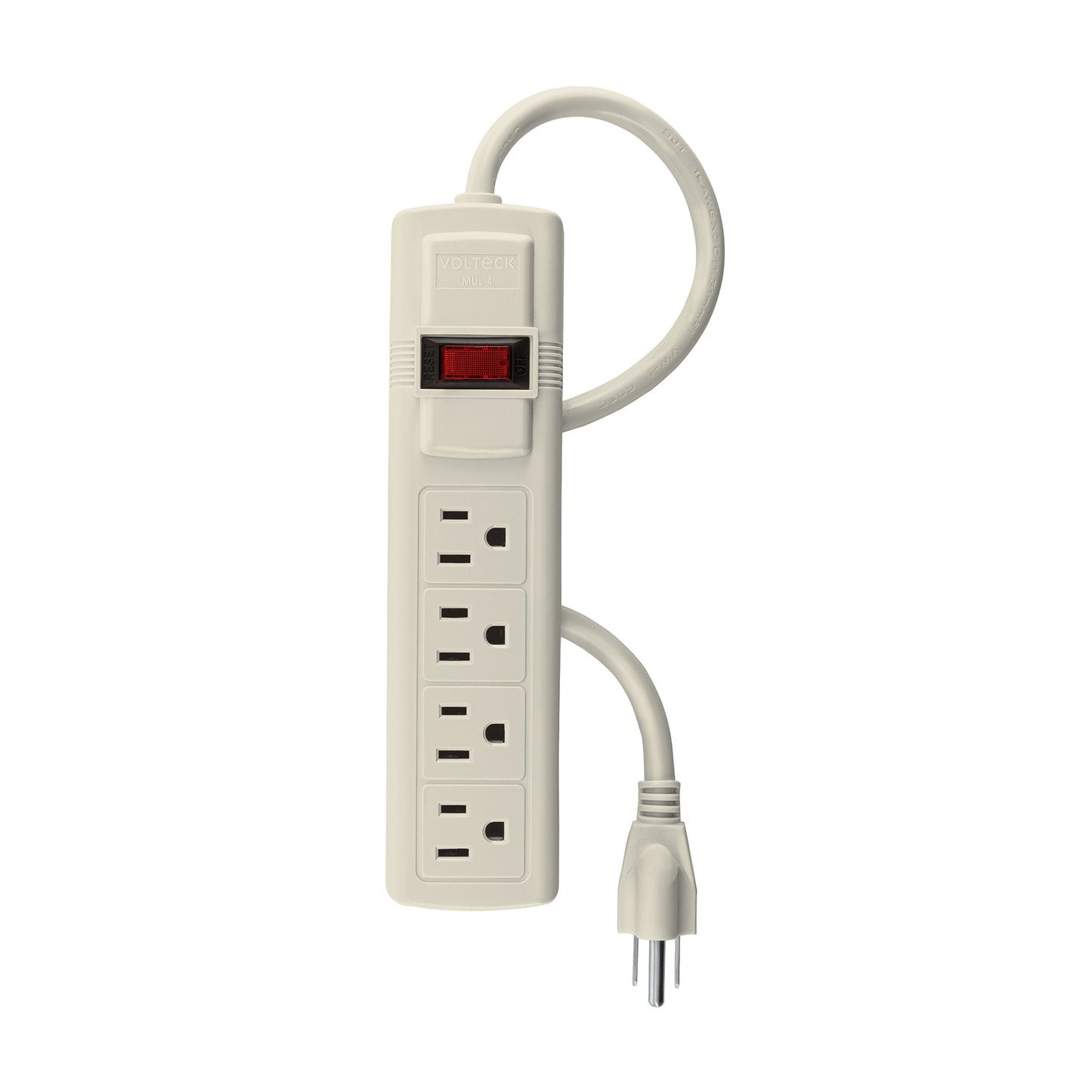 Regleta multicontacto de 4 entradas calibre 16 AWG para uso rudo