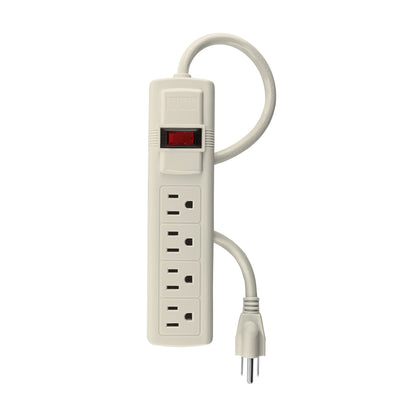 Regleta multicontacto de 4 entradas calibre 16 AWG para uso rudo