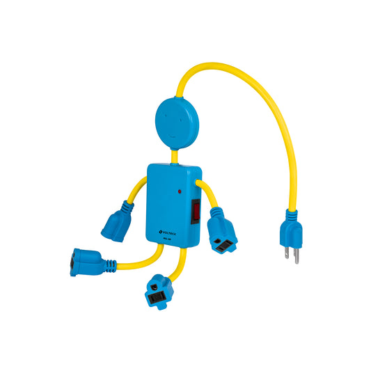 Regleta multicontacto de 4 entradas calibre 16 AWG con figura de niño