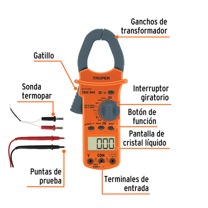 Multímetro de gancho para uso industrial