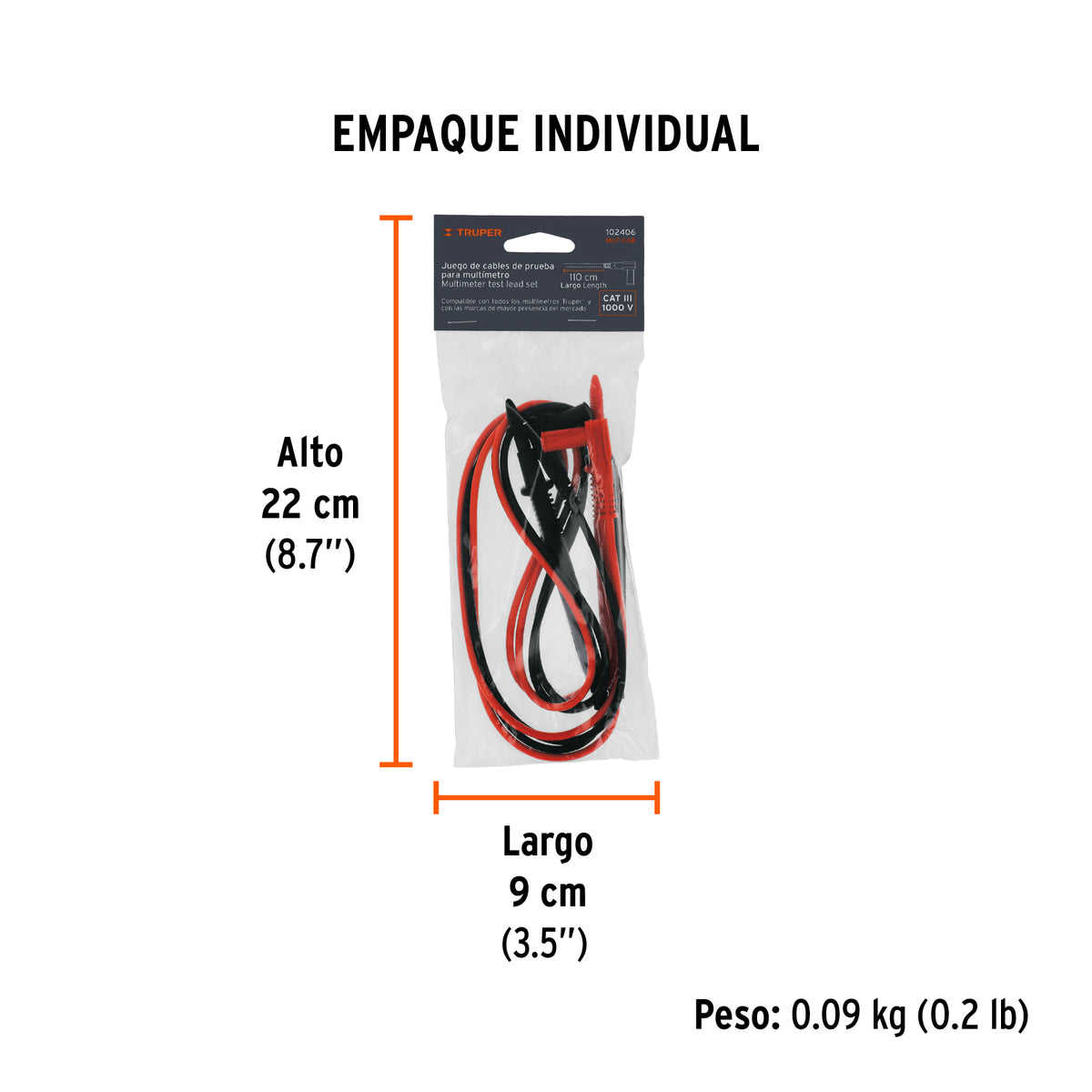 Juego de cables de prueba para multímetro
