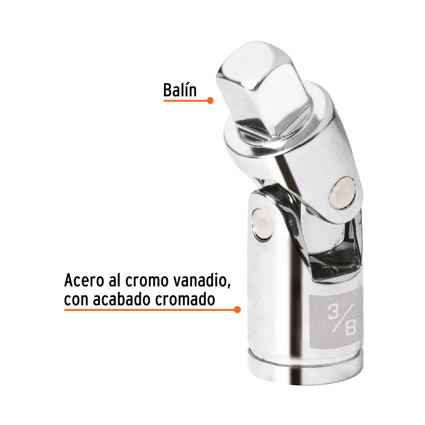 Nudo universal para dados 3/8 pulg