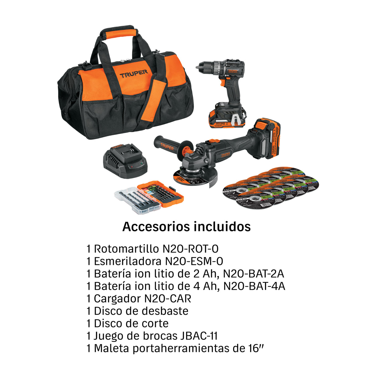 Combo rotomartillo/destornillador + esmeriladora, 20 V, IND · vista 3