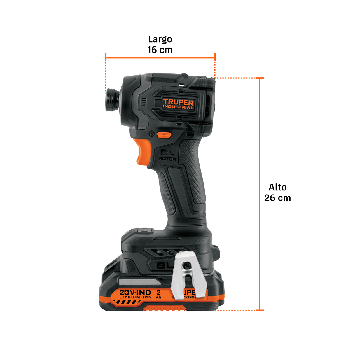 Destornillador de impacto 1/4" 20V 2baterías 2Ah · vista 2