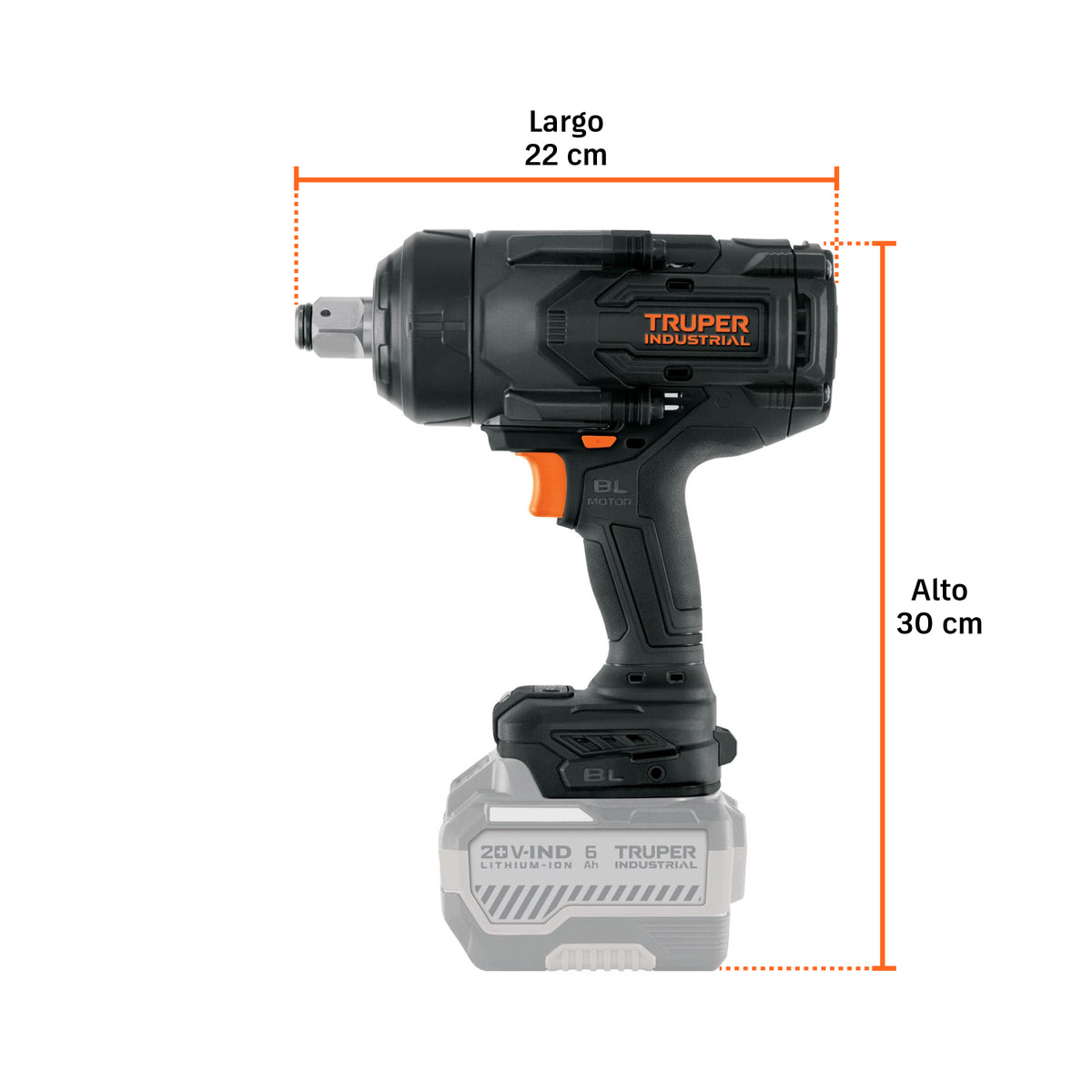 Llave de impacto 3/4", 20V, 1300Nm, s/accesorios · vista 2