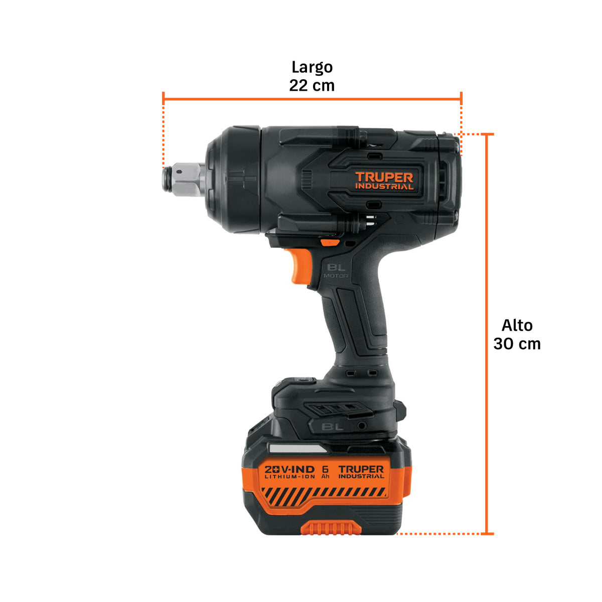Llave de impacto 3/4" 20V 1300Nm, 1 batería 6Ah · vista 2