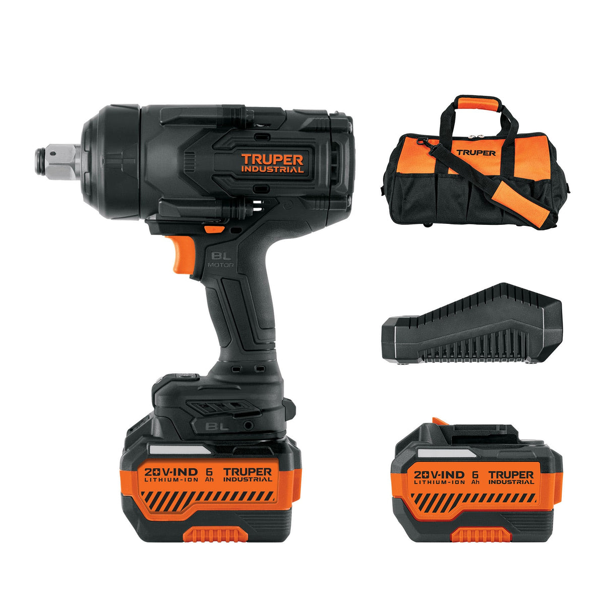Llave de impacto 3/4" 20V 1300Nm, 2 baterías 6Ah