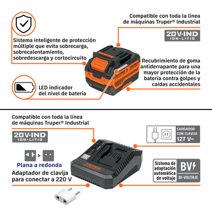 Llave de impacto 3/4" 20V 1300Nm, 2 baterías 6Ah · vista 3