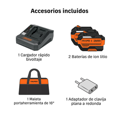 Llave de impacto 3/4" 20V 1300Nm, 2 baterías 6Ah · vista 4