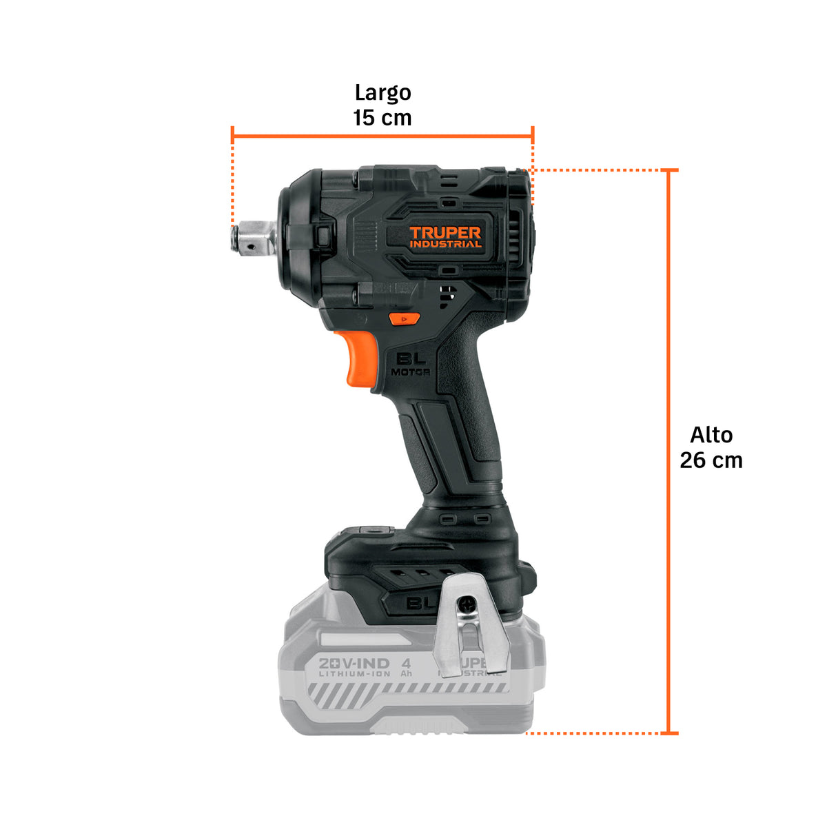 Llave de impacto 1/2", 20V, 650Nm, s/accesorios · vista 2