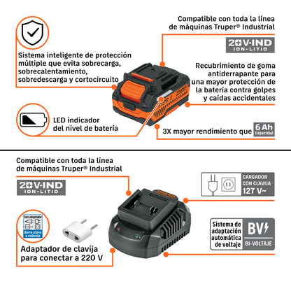 Llave de impacto 1/2" 20V, 650Nm, 2 baterías 4Ah · vista 3