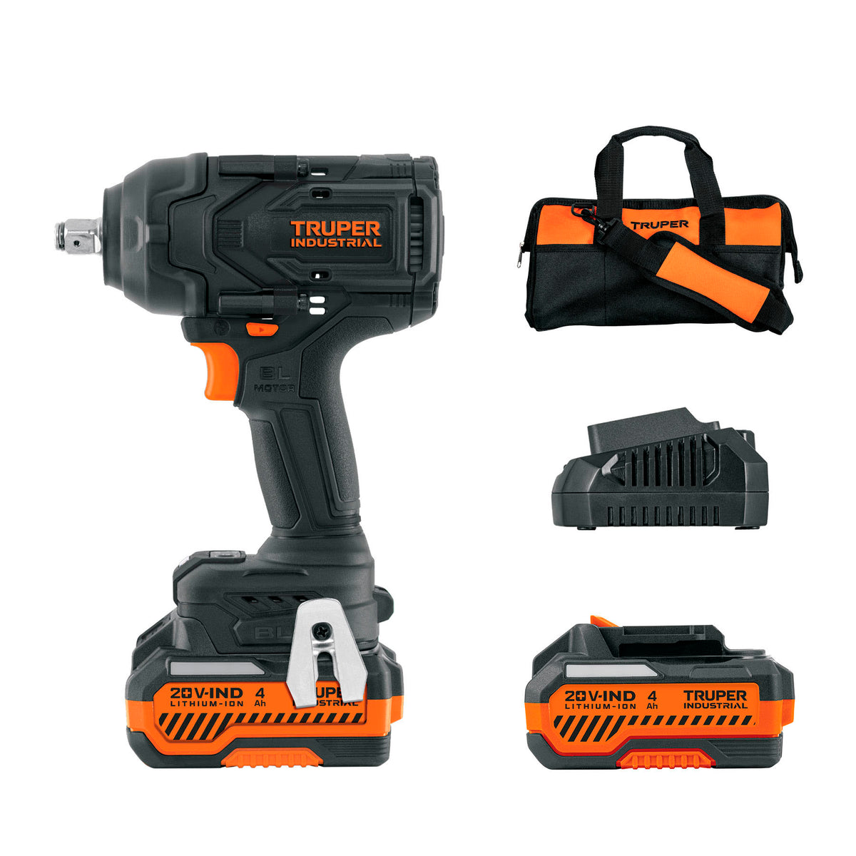 Llave de impacto 1/2" 20V, 850Nm, 2 baterías 4Ah