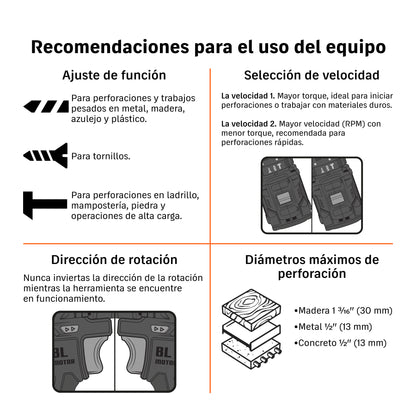 Rotomartillo/destornillador 1/2", 20V, 150Nm, sin accesorios · vista 2