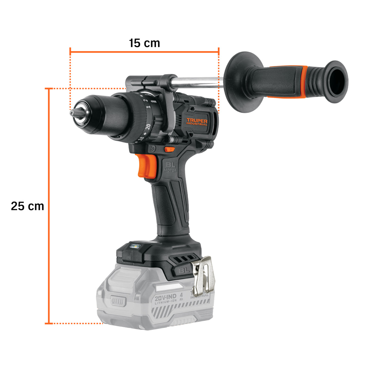 Rotomartillo/destornillador 1/2", 20V, 150Nm, sin accesorios · vista 4