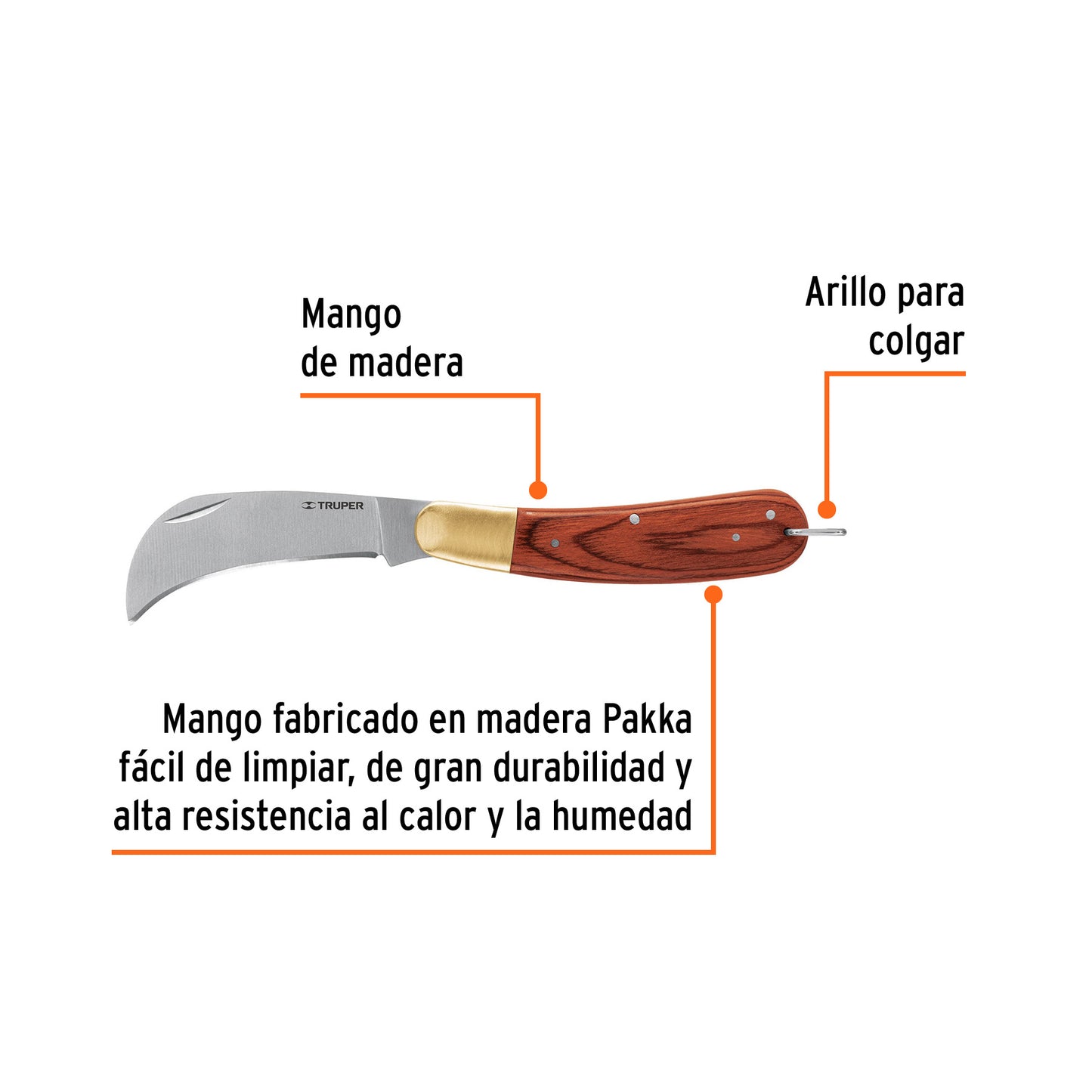 Cuchillo abatible 8 pulg para electricista