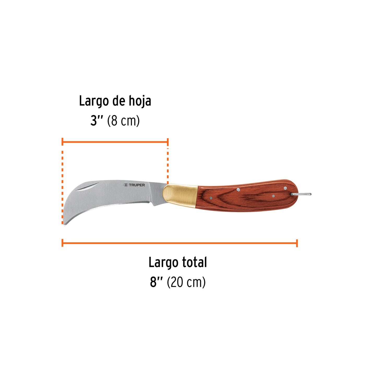 Cuchillo abatible 8 pulg para electricista