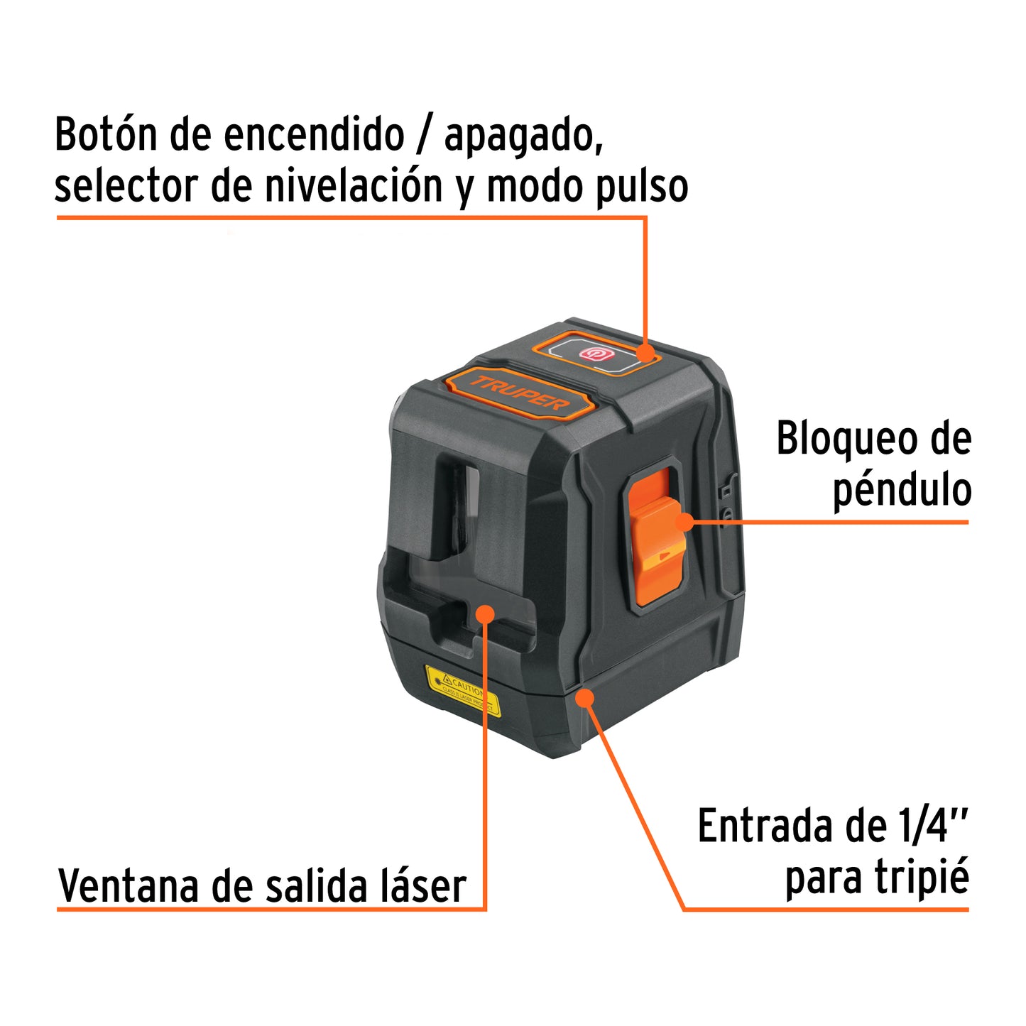 Nivel láser rojo autonivelante alcance 10 m de pilas