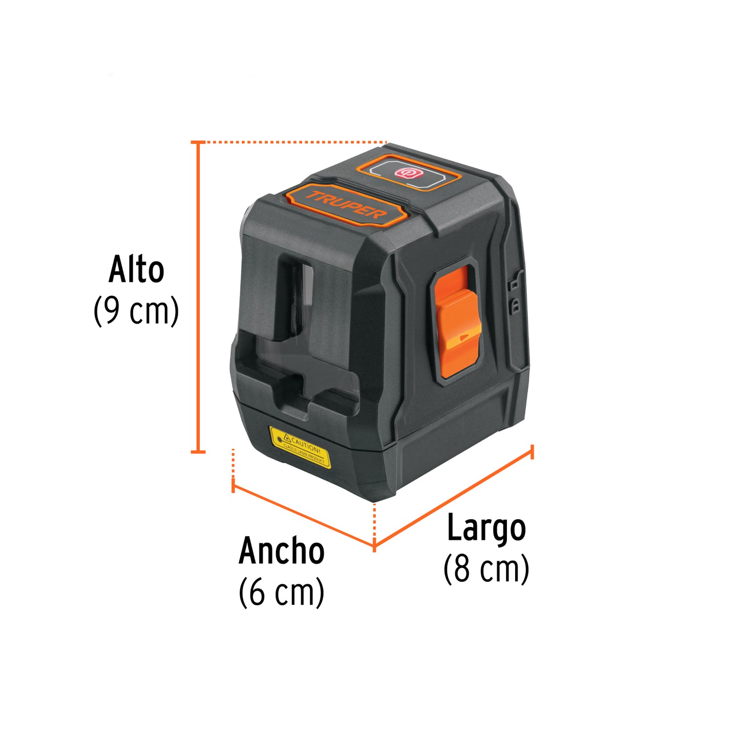 Nivel láser rojo autonivelante alcance 10 m de pilas