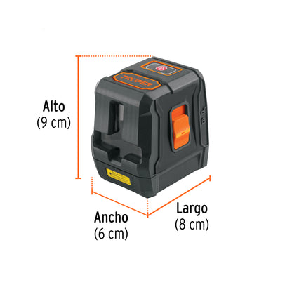 Nivel láser rojo autonivelante alcance 10 m de pilas