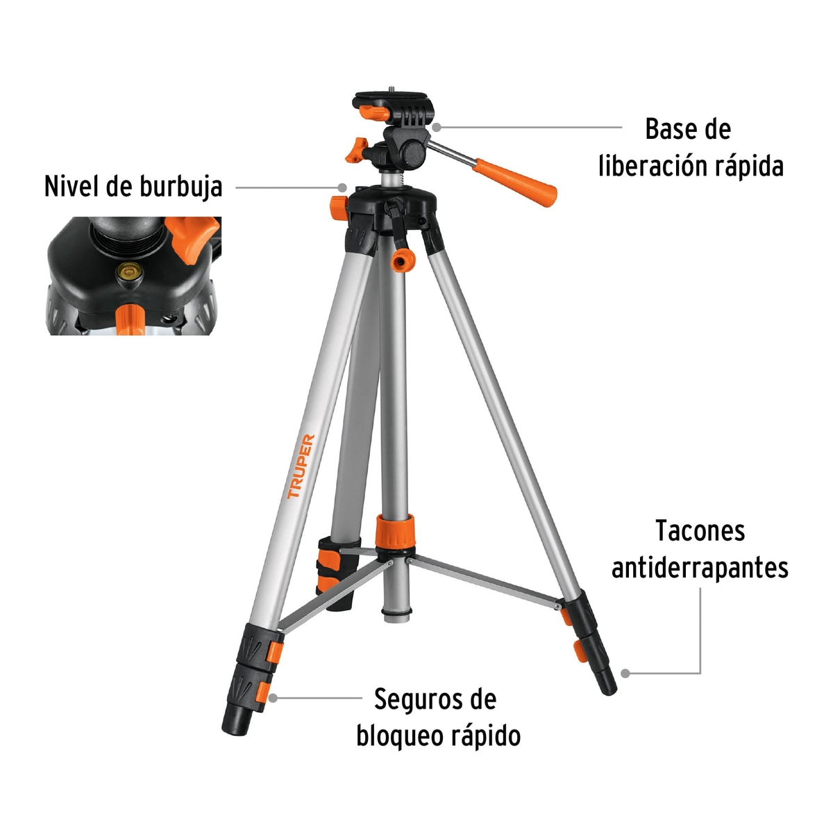 Tripié telescópico para nivel láser, altura max. 1.45 m · vista 4
