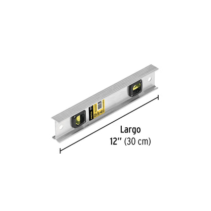 Nivel de 12" con cuerpo de aluminio