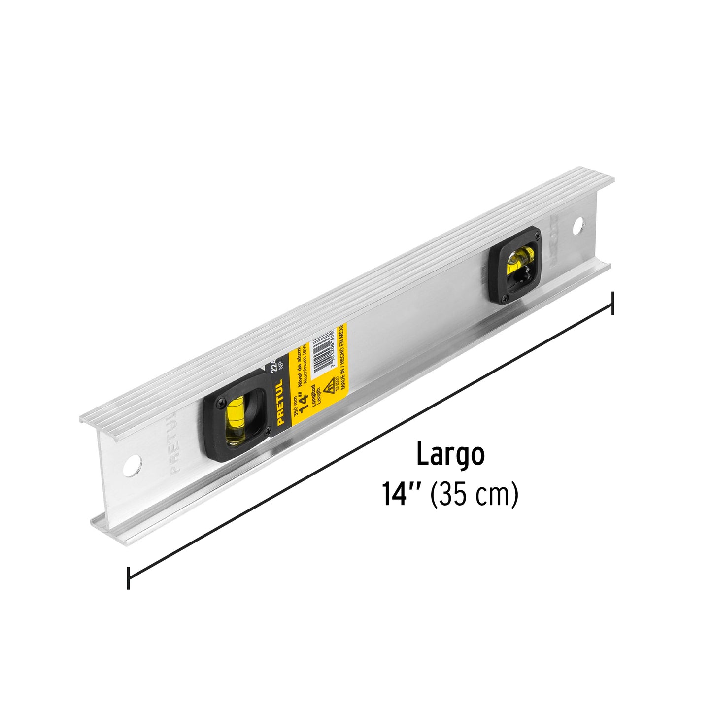 Nivel de 14" con cuerpo de aluminio