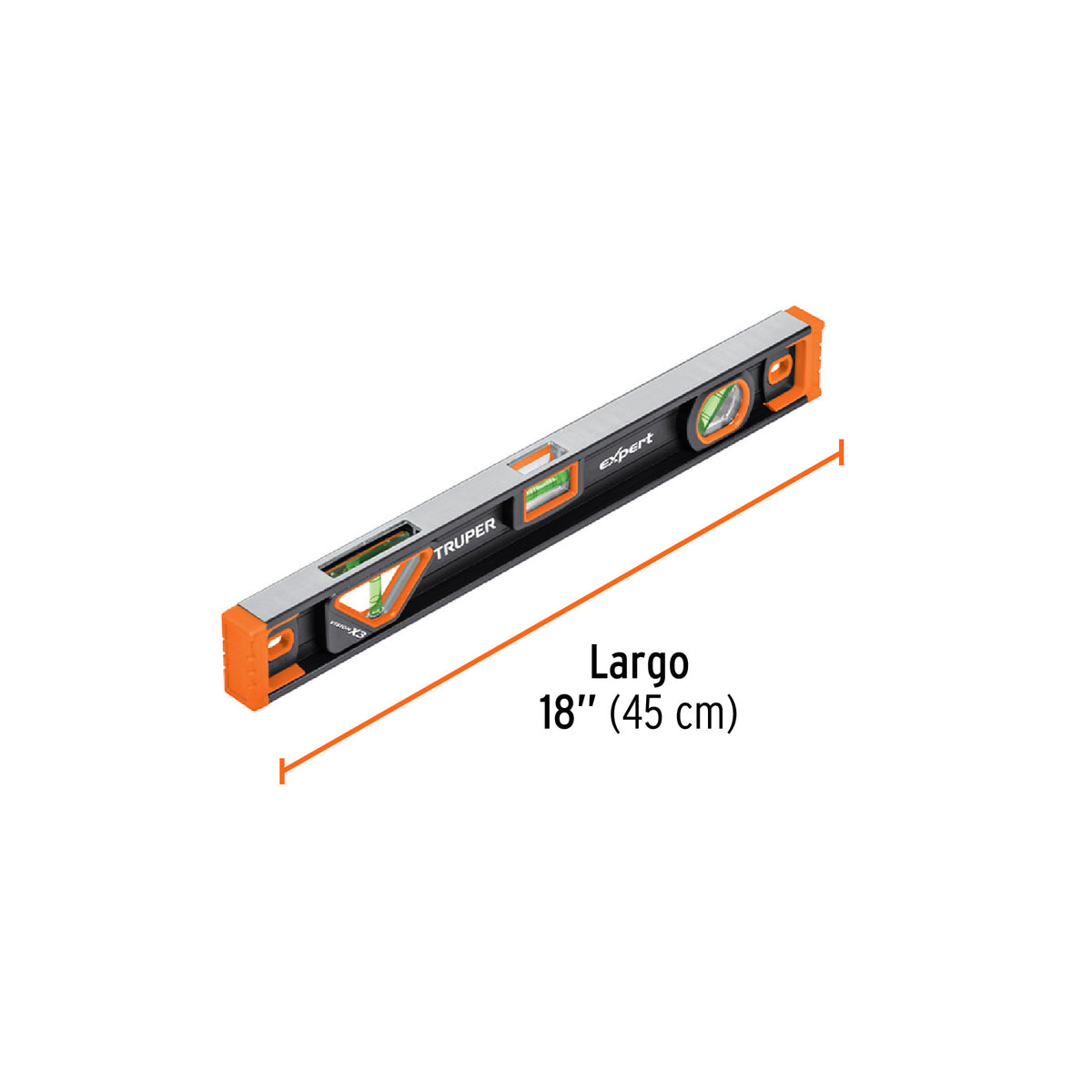 Nivel profesional magnético de 18", protección TPR, EXPERT · vista 3