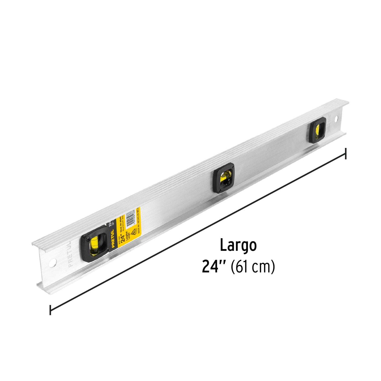 Nivel de 24" con cuerpo de aluminio