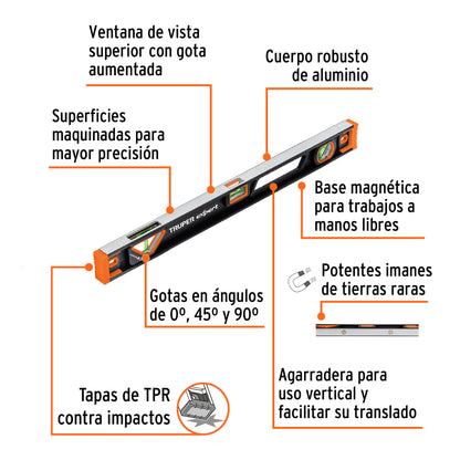 Nivel profesional magnético de 24", protección TPR, EXPERT · vista 2