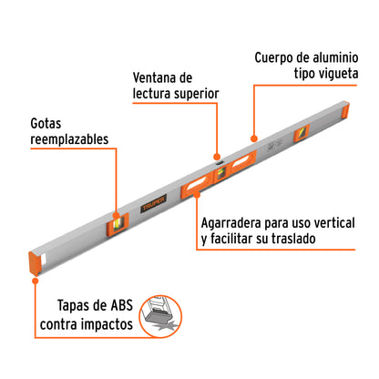 Nivel profesional de 36" con protección de ABS