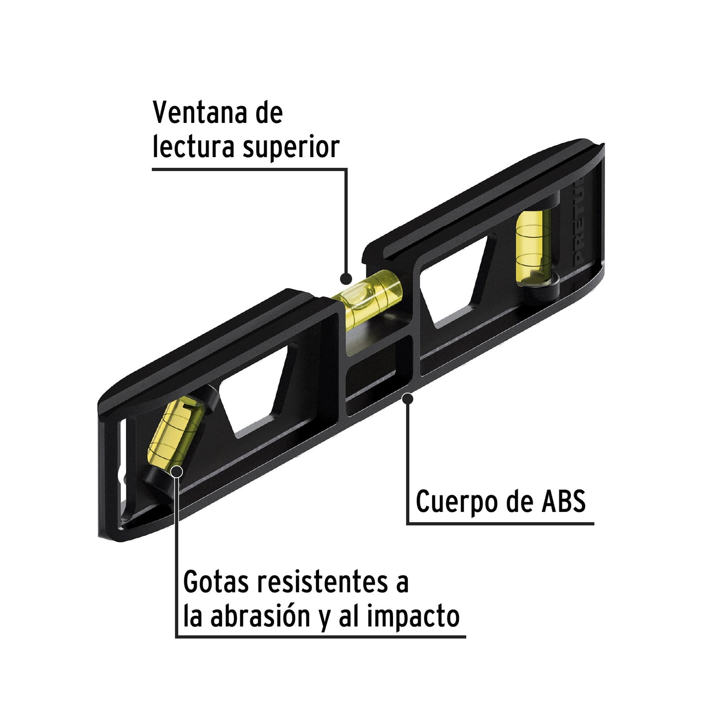 Nivel torpedo de 9" con cuerpo de ABS