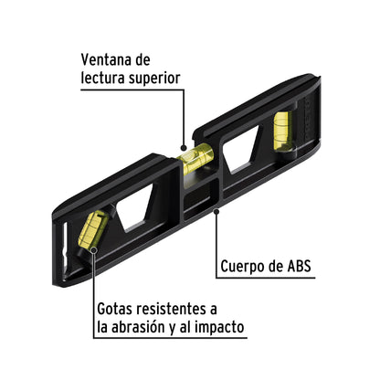 Nivel torpedo de 9" con cuerpo de ABS