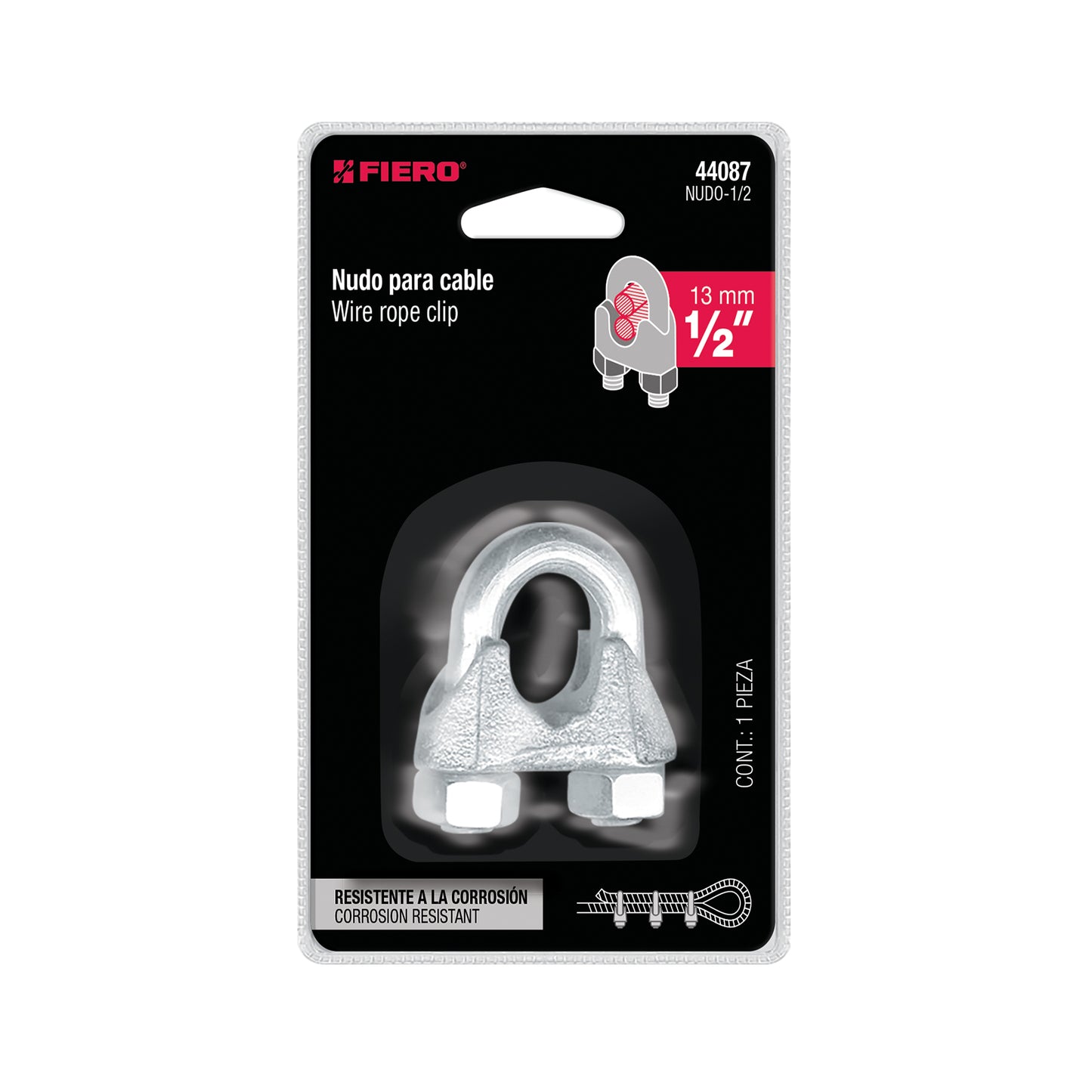 Nudo Perro Hierro Galvanizado Cable 1/2
