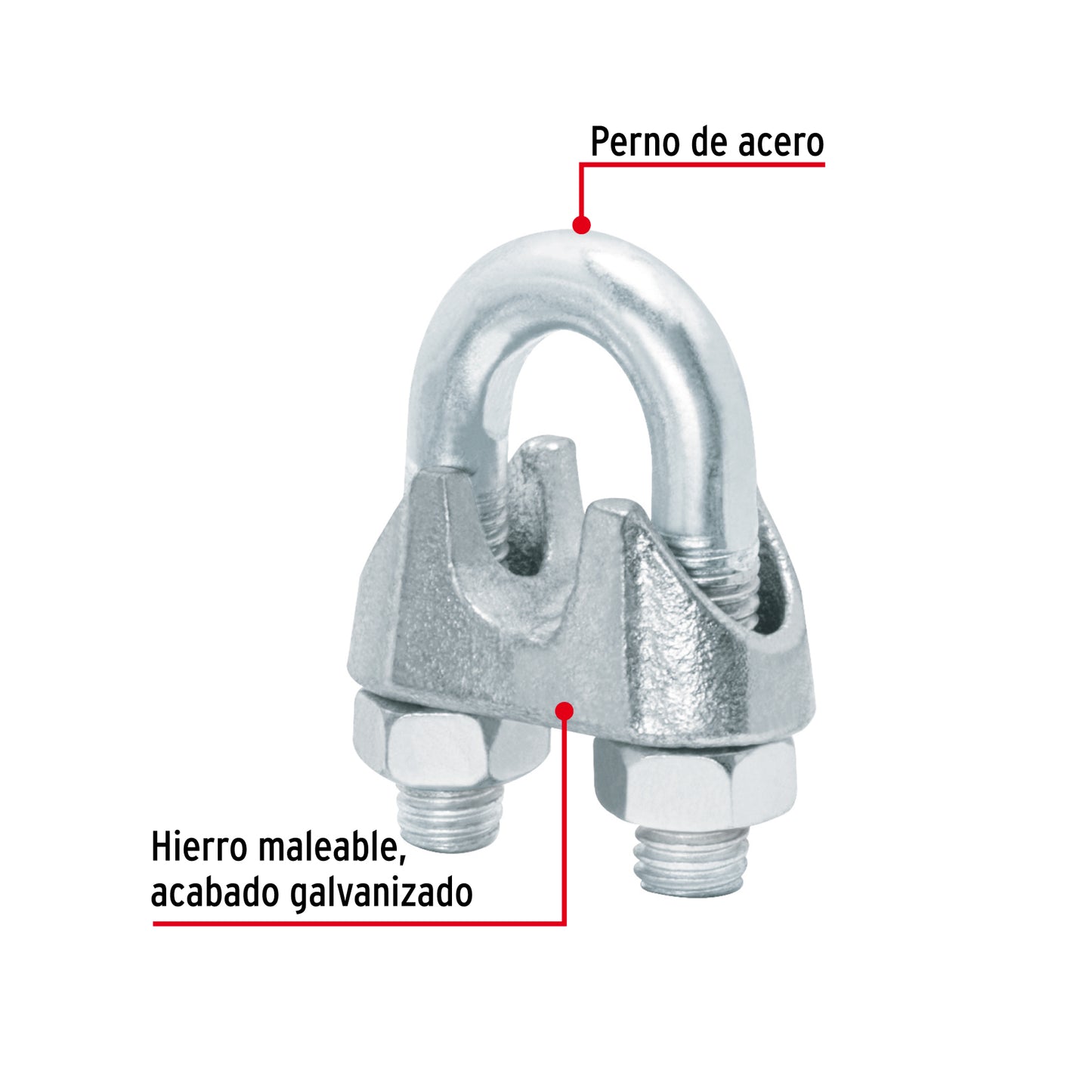 Nudo Perro Hierro Galvanizado Cable 1/2