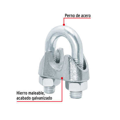 Nudo Perro Hierro Galvanizado Cable 1/2