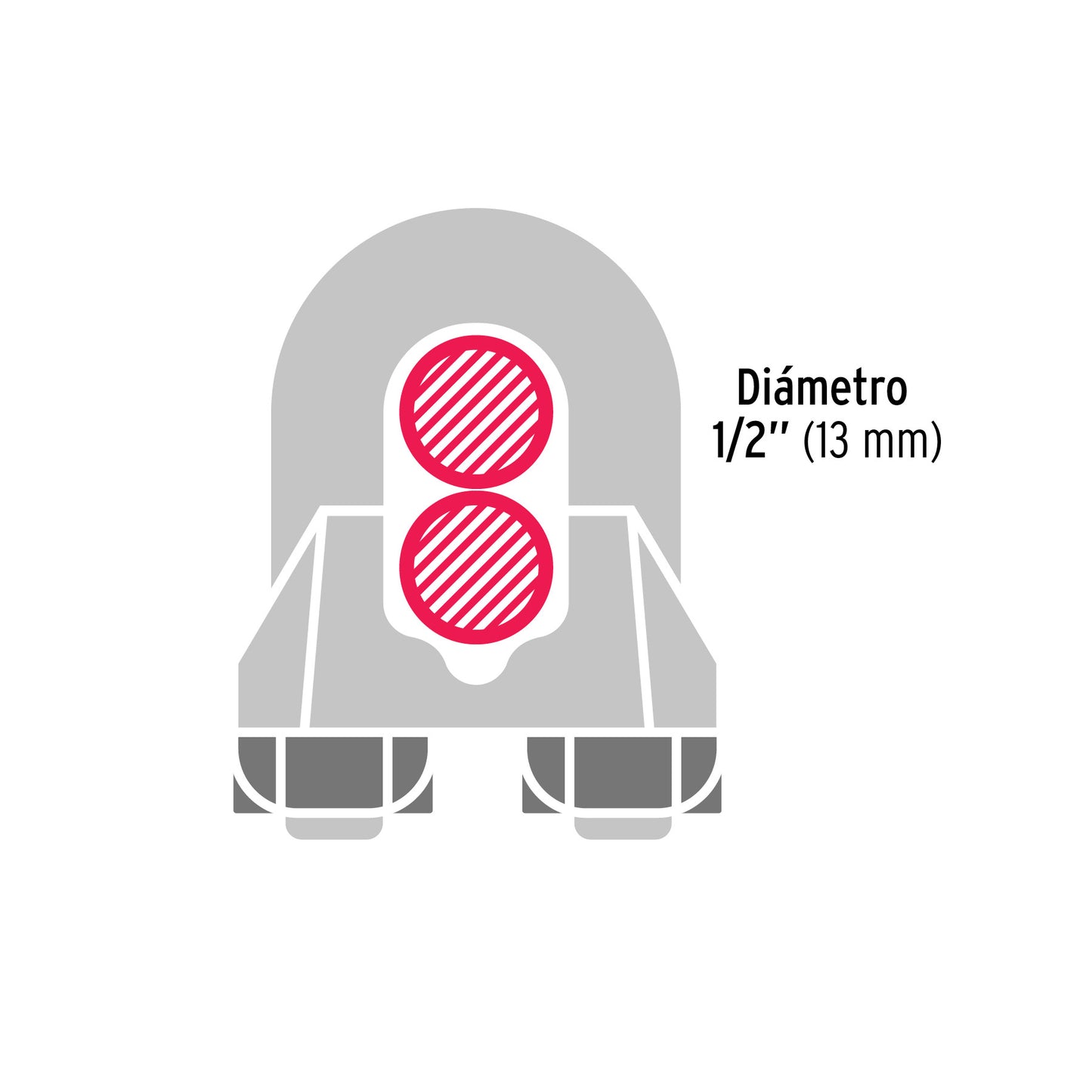 Nudo Perro Hierro Galvanizado Cable 1/2