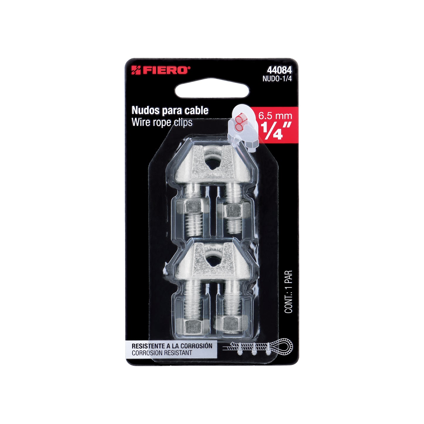 Nudo Perro Hierro Galvanizado Cable 1/4