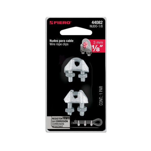 Nudo Perro Hierro Galvanizado Cable 1/8