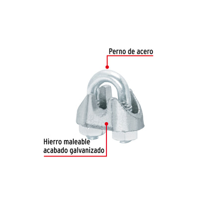 Nudo Perro Hierro Galvanizado Cable 1/8