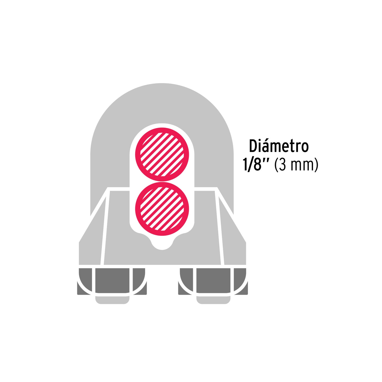 Nudo Perro Hierro Galvanizado Cable 1/8