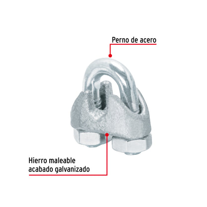 Nudo Perro Hierro Galvanizado Cable 3/16