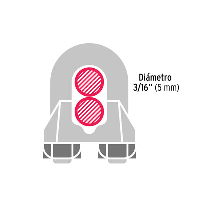 Nudo Perro Hierro Galvanizado Cable 3/16